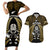 New Zealand Aotearoa Rugby Couples Matching Short Sleeve Bodycon Dress and Hawaiian Shirt NZ Tiki With Maori Fern World Cup Gold Version - Wonder Print Shop