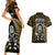 New Zealand Aotearoa Rugby Couples Matching Short Sleeve Bodycon Dress and Hawaiian Shirt NZ Tiki With Maori Fern World Cup Gold Version - Wonder Print Shop