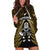 New Zealand Aotearoa Rugby Hoodie Dress NZ Tiki With Maori Fern World Cup Gold Version - Wonder Print Shop