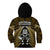 New Zealand Aotearoa Rugby Kid Hoodie NZ Tiki With Maori Fern World Cup Gold Version - Wonder Print Shop