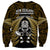 New Zealand Aotearoa Rugby Sweatshirt NZ Tiki With Maori Fern World Cup Gold Version - Wonder Print Shop