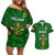 Ireland Rugby Couples Matching Off Shoulder Short Dress and Hawaiian Shirt 2023 Word Cup Celtic Cross Go Champions Irish - Wonder Print Shop