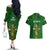 Ireland Rugby Couples Matching Off The Shoulder Long Sleeve Dress and Hawaiian Shirt 2023 Word Cup Celtic Cross Go Champions Irish - Wonder Print Shop