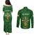 Ireland Rugby Couples Matching Puletasi Dress and Long Sleeve Button Shirts 2023 Word Cup Celtic Cross Go Champions Irish - Wonder Print Shop