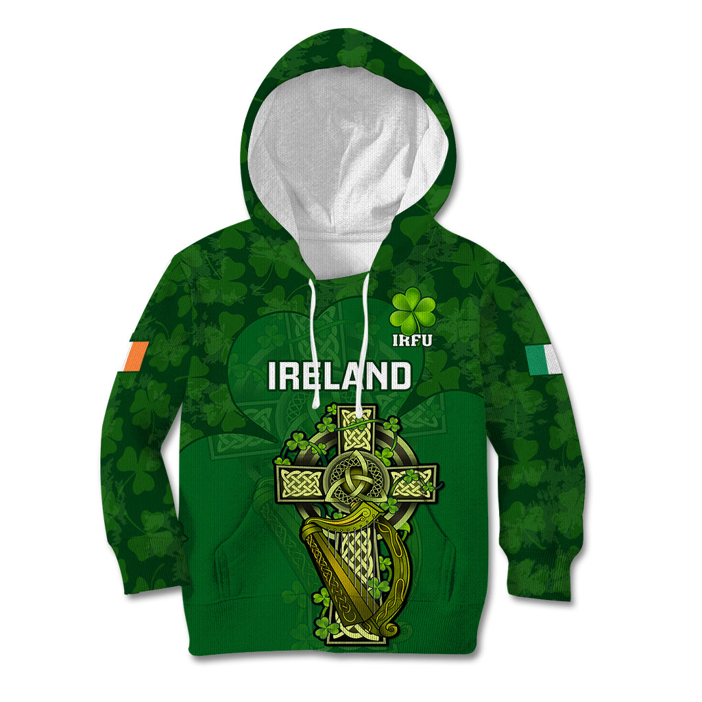 Ireland Rugby Kid Hoodie 2023 Word Cup Celtic Cross Go Champions Irish - Wonder Print Shop