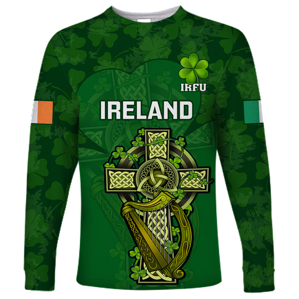 Ireland Rugby Long Sleeve Shirt 2023 Word Cup Celtic Cross Go Champions Irish - Wonder Print Shop