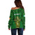 Ireland Rugby Off Shoulder Sweater 2023 Word Cup Celtic Cross Go Champions Irish - Wonder Print Shop