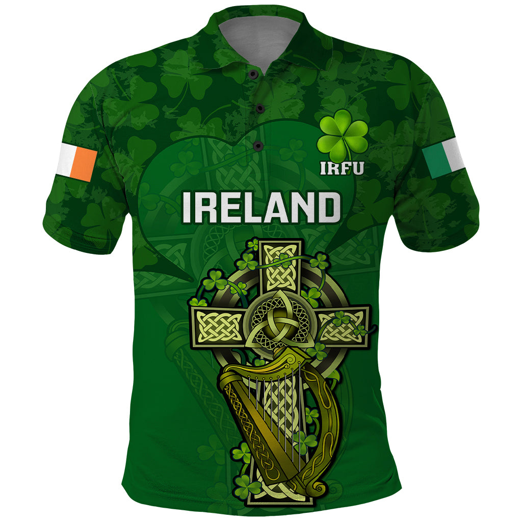 Ireland Rugby Polo Shirt 2023 Word Cup Celtic Cross Go Champions Irish - Wonder Print Shop