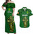 Custom Ireland Rugby Couples Matching Off Shoulder Maxi Dress and Hawaiian Shirt 2023 Word Cup Celtic Cross Go Champions Irish - Wonder Print Shop