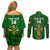 Custom Ireland Rugby Couples Matching Off Shoulder Short Dress and Long Sleeve Button Shirts 2023 Word Cup Celtic Cross Go Champions Irish - Wonder Print Shop