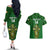 Custom Ireland Rugby Couples Matching Off The Shoulder Long Sleeve Dress and Hawaiian Shirt 2023 Word Cup Celtic Cross Go Champions Irish - Wonder Print Shop