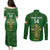 Custom Ireland Rugby Couples Matching Puletasi Dress and Long Sleeve Button Shirts 2023 Word Cup Celtic Cross Go Champions Irish - Wonder Print Shop