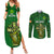 Custom Ireland Rugby Couples Matching Summer Maxi Dress and Long Sleeve Button Shirts 2023 Word Cup Celtic Cross Go Champions Irish - Wonder Print Shop