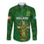 Custom Ireland Rugby Long Sleeve Button Shirt 2023 Word Cup Celtic Cross Go Champions Irish - Wonder Print Shop