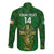 Custom Ireland Rugby Long Sleeve Button Shirt 2023 Word Cup Celtic Cross Go Champions Irish - Wonder Print Shop