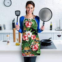 Pineapple Skull Aloha Hawaii Apron Summer Vibes Tropical Seamless Pattern - Wonder Print Shop