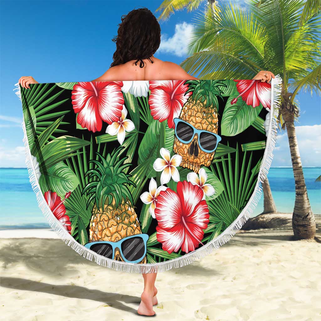 Pineapple Skull Aloha Hawaii Beach Blanket Summer Vibes Tropical Seamless Pattern - Wonder Print Shop