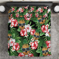 Pineapple Skull Aloha Hawaii Bedding Set Summer Vibes Tropical Seamless Pattern - Wonder Print Shop