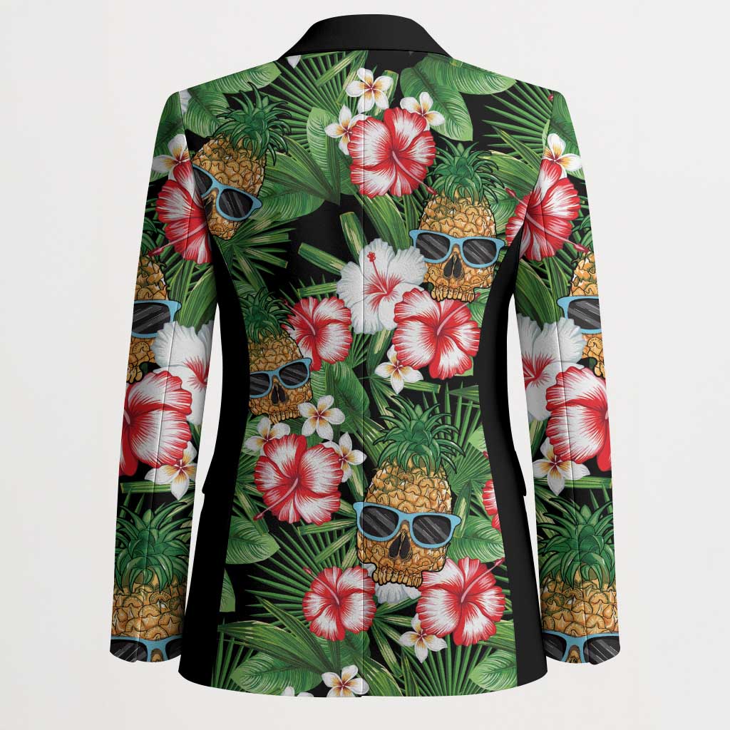 Pineapple Skull Aloha Hawaii Blazer Summer Vibes Tropical Seamless Pattern - Wonder Print Shop
