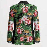 Pineapple Skull Aloha Hawaii Blazer Summer Vibes Tropical Seamless Pattern - Wonder Print Shop