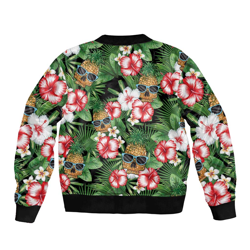 Pineapple Skull Aloha Hawaii Bomber Jacket Summer Vibes Tropical Seamless Pattern - Wonder Print Shop