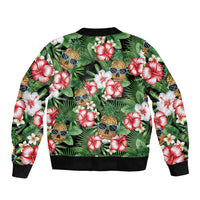 Pineapple Skull Aloha Hawaii Bomber Jacket Summer Vibes Tropical Seamless Pattern - Wonder Print Shop