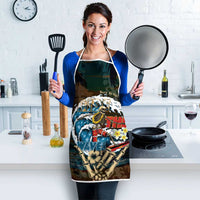 Aloha Hawaii Surfing Skull Apron Shaka Skeleton Ride The Waves - Wonder Print Shop