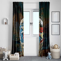 Aloha Hawaii Surfing Skull Window Curtain Shaka Skeleton Ride The Waves - Wonder Print Shop