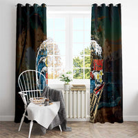 Aloha Hawaii Surfing Skull Window Curtain Shaka Skeleton Ride The Waves - Wonder Print Shop