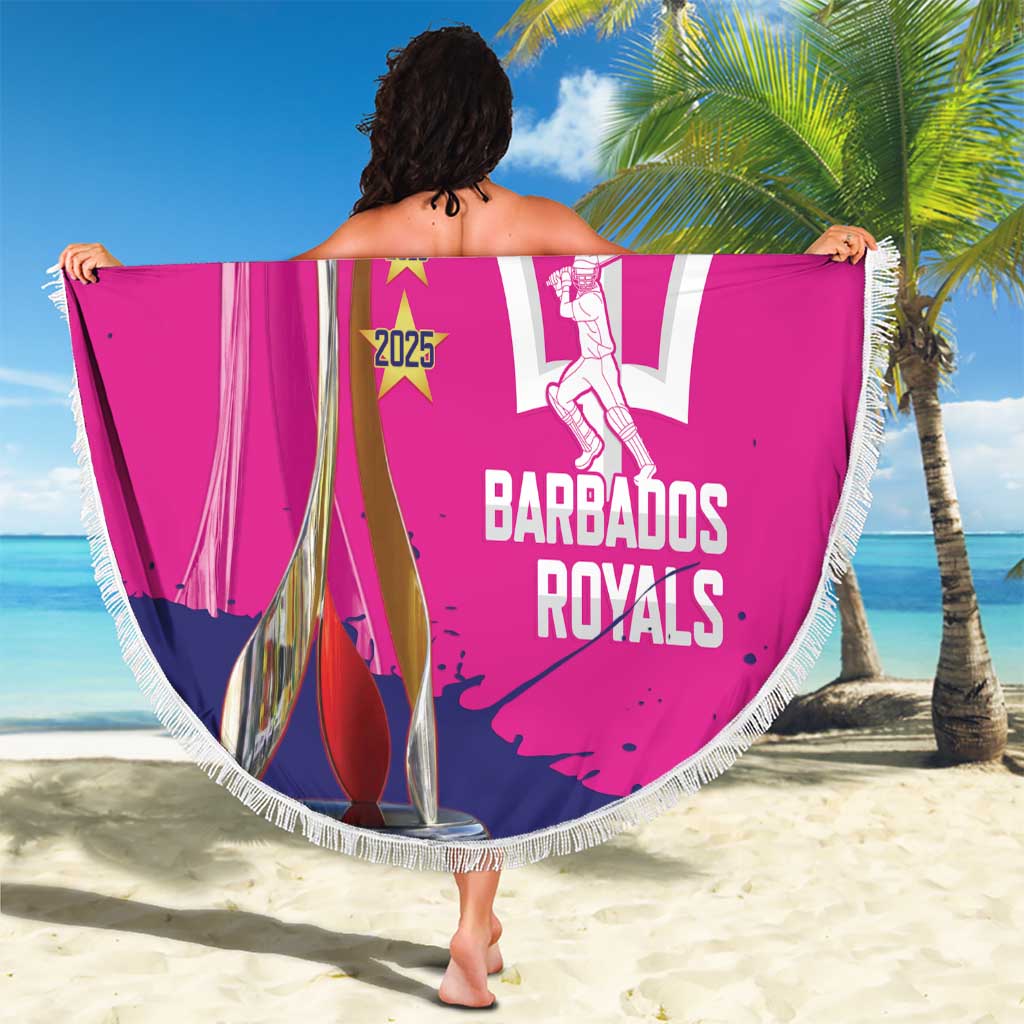 Barbados Royals Cricket Custom Beach Blanket 3rd Champions Trophy Proud - Pink - Wonder Print Shop