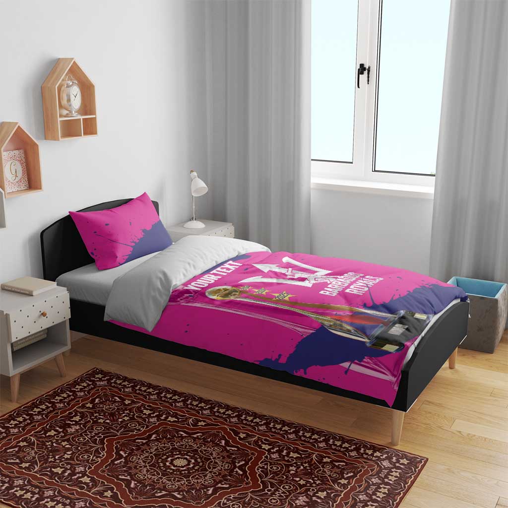 Barbados Royals Cricket Custom Bedding Set 3rd Champions Trophy Proud - Pink - Wonder Print Shop