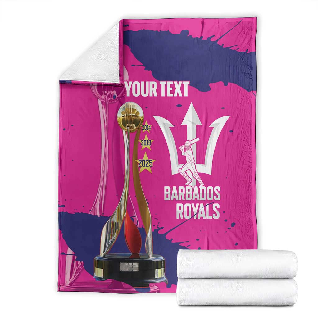 Barbados Royals Cricket Custom Blanket 3rd Champions Trophy Proud - Pink - Wonder Print Shop