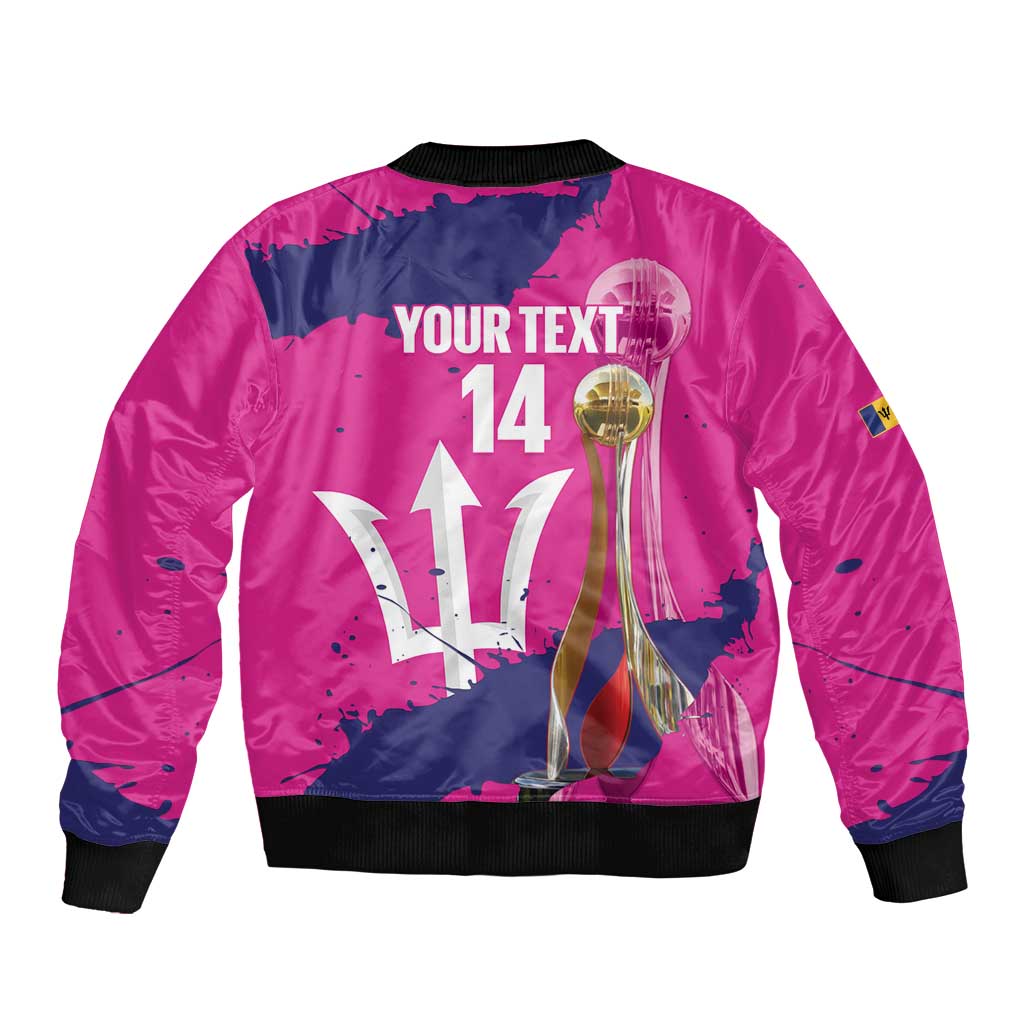 Barbados Royals Cricket Custom Bomber Jacket 3rd Champions Trophy Proud - Pink - Wonder Print Shop