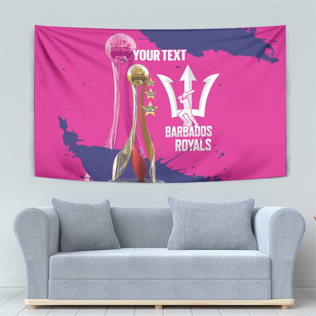 Barbados Royals Cricket Custom Tapestry 3rd Champions Trophy Proud - Pink - Wonder Print Shop