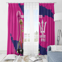 Barbados Royals Cricket Custom Window Curtain 3rd Champions Trophy Proud - Pink - Wonder Print Shop