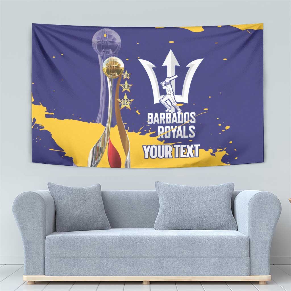 Barbados Royals Cricket Custom Tapestry 3rd Champions Trophy Proud - Blue - Wonder Print Shop