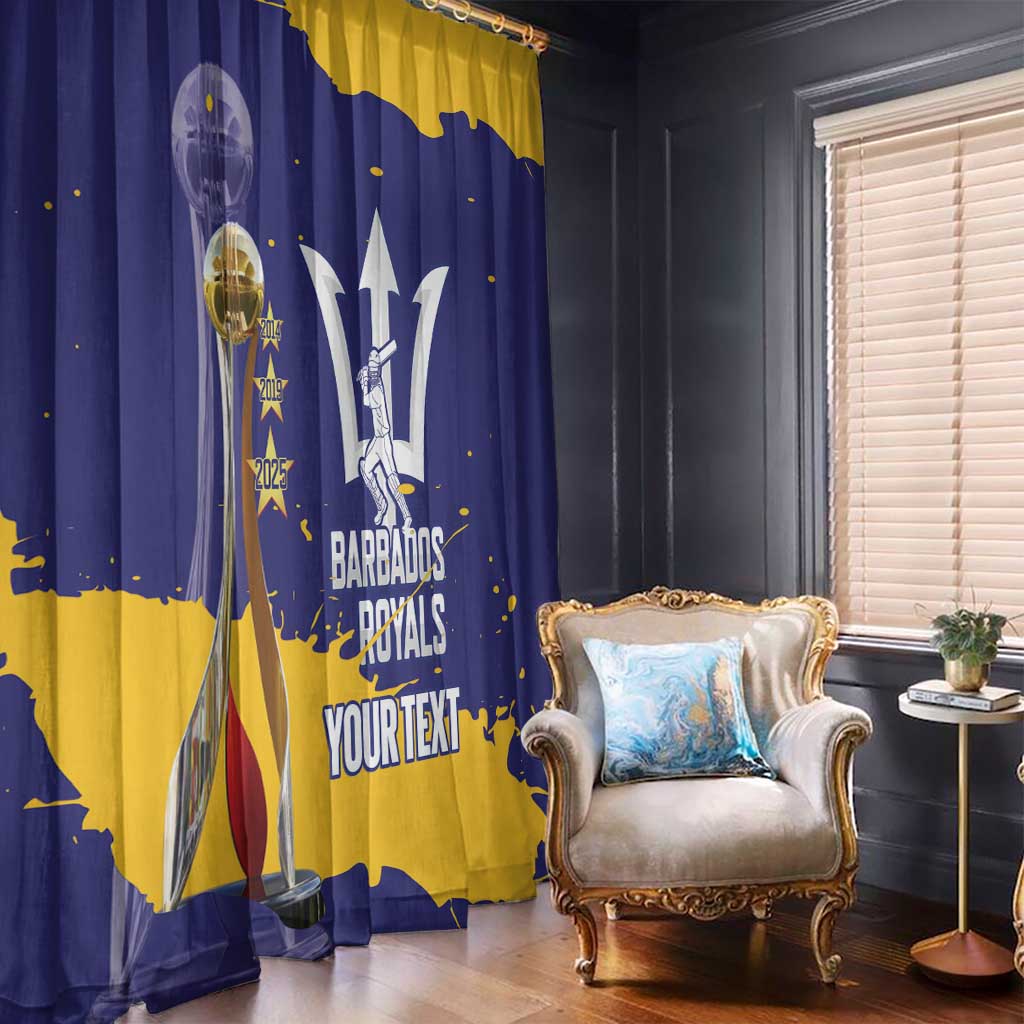 Barbados Royals Cricket Custom Window Curtain 3rd Champions Trophy Proud - Blue - Wonder Print Shop