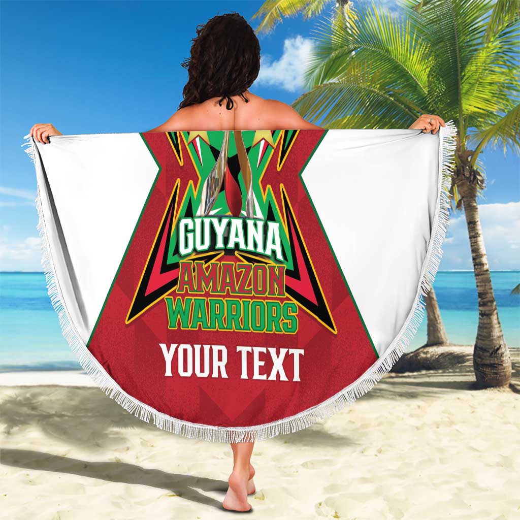 Amazon Warriors Guyana Cricket Custom Beach Blanket 2025 2nd Champions Proud - Wonder Print Shop
