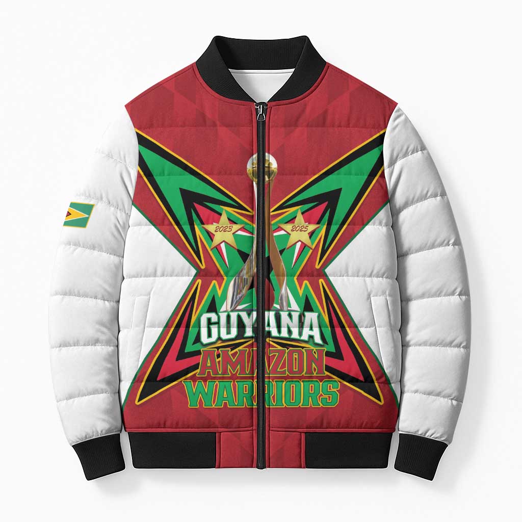 Amazon Warriors Guyana Cricket Custom Bomber Puffer Jacket 2025 2nd Champions Proud - Wonder Print Shop