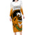 Cyprus Independence Day Long Sleeve Bodycon Dress Coat Of Arms With Cypriot Mouflon Gradient Style - Wonder Print Shop