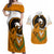 Personalised Cyprus Independence Day Couples Matching Off Shoulder Maxi Dress and Hawaiian Shirt Coat Of Arms With Cypriot Mouflon Gradient Style - Wonder Print Shop