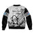 Fiji Tapa Rugby Bomber Jacket Flying Fijian 2023 World Cup With Dabbing Ball - Wonder Print Shop