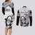 Fiji Tapa Rugby Couples Matching Long Sleeve Bodycon Dress and Long Sleeve Button Shirts Flying Fijian 2023 World Cup With Dabbing Ball - Wonder Print Shop