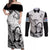 Fiji Tapa Rugby Couples Matching Off Shoulder Maxi Dress and Long Sleeve Button Shirts Flying Fijian 2023 World Cup With Dabbing Ball - Wonder Print Shop