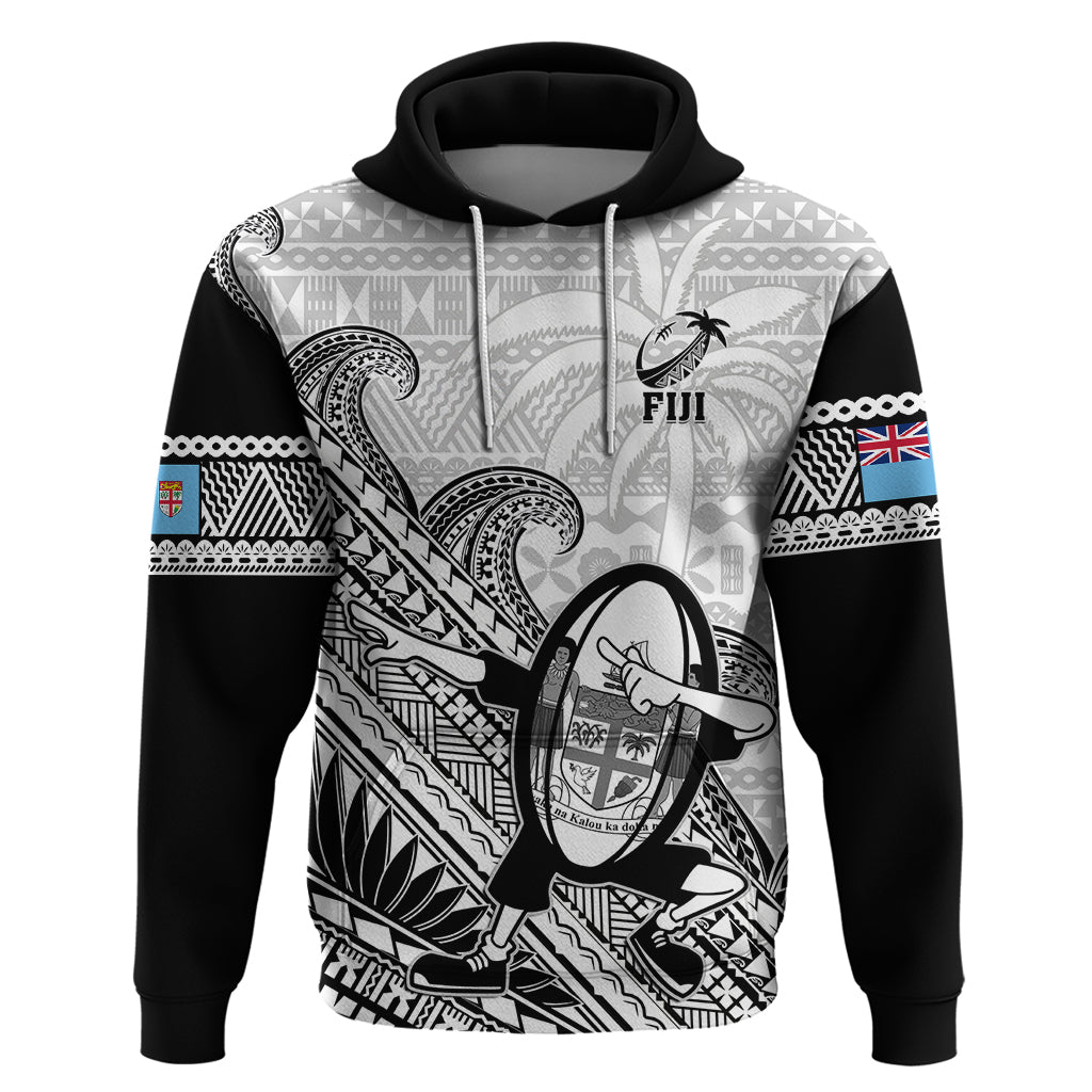 Fiji Tapa Rugby Hoodie Flying Fijian 2023 World Cup With Dabbing Ball - Wonder Print Shop