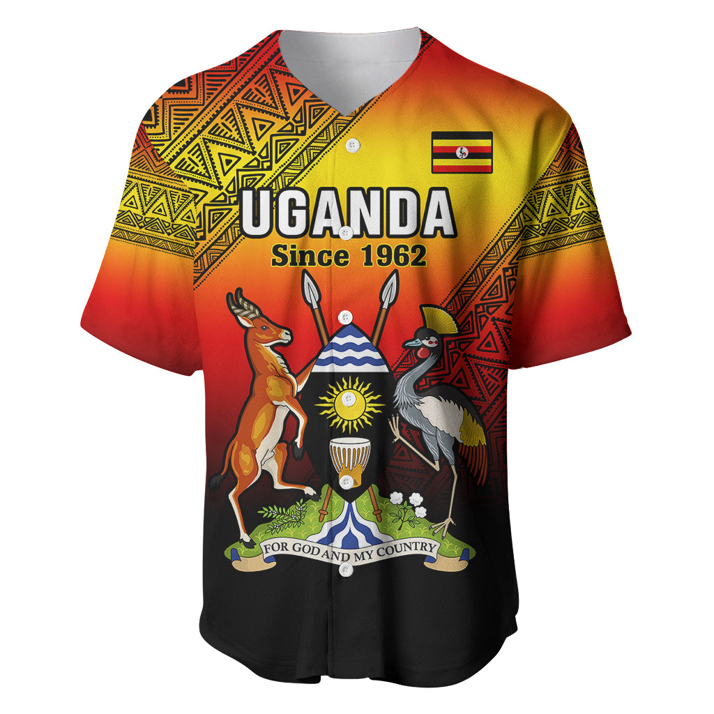 Uganda Independence Day Baseball Jersey Jamhuri ya Uganda Happy 61st Anniversary - Wonder Print Shop