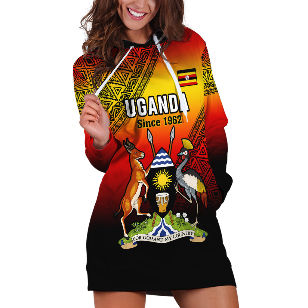 Uganda Independence Day Hoodie Dress Jamhuri ya Uganda Happy 61st Anniversary - Wonder Print Shop