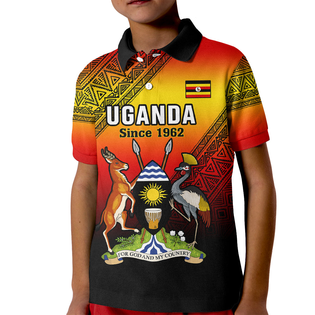 Uganda Independence Day Kid Polo Shirt Jamhuri ya Uganda Happy 61st Anniversary - Wonder Print Shop