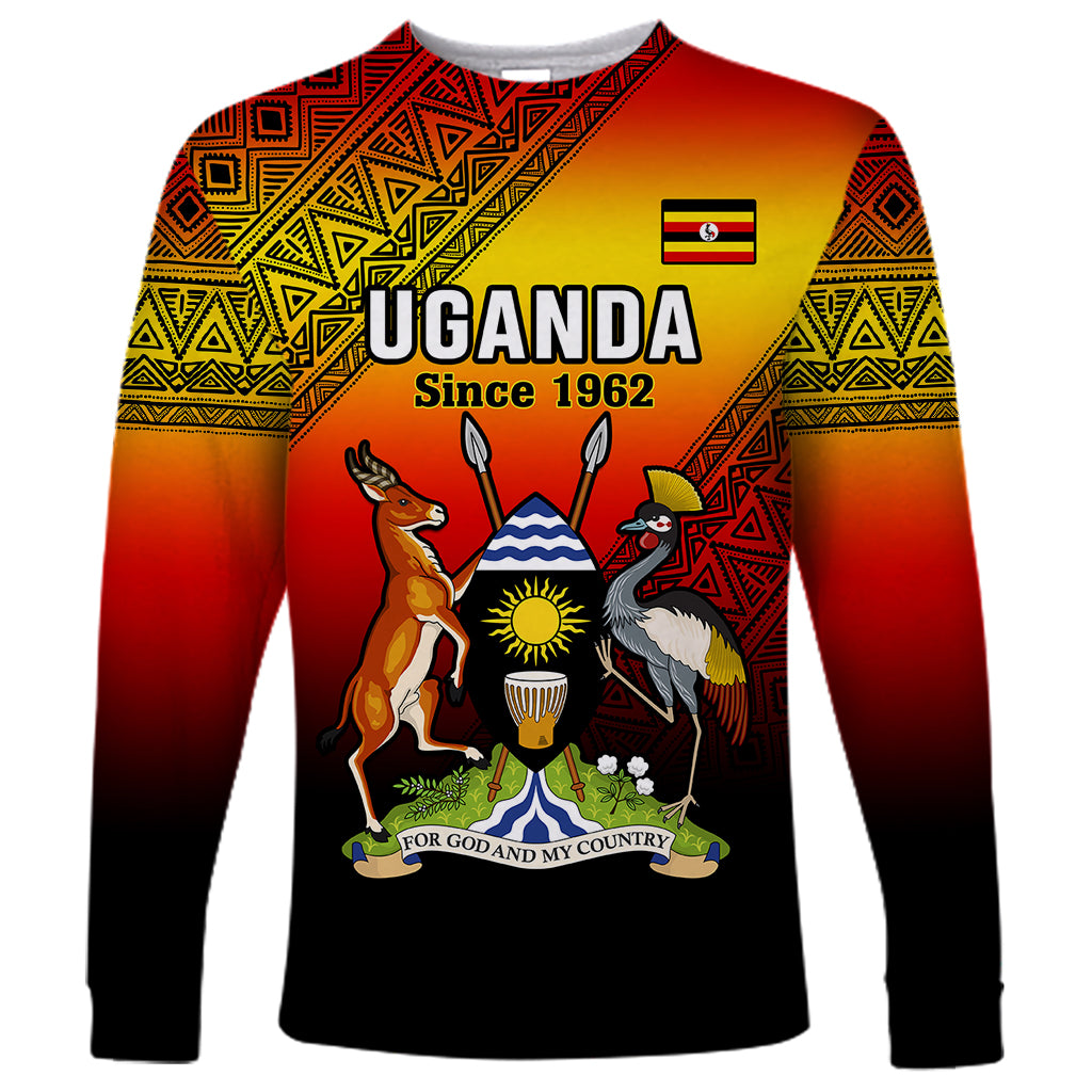 Uganda Independence Day Long Sleeve Shirt Jamhuri ya Uganda Happy 61st Anniversary - Wonder Print Shop