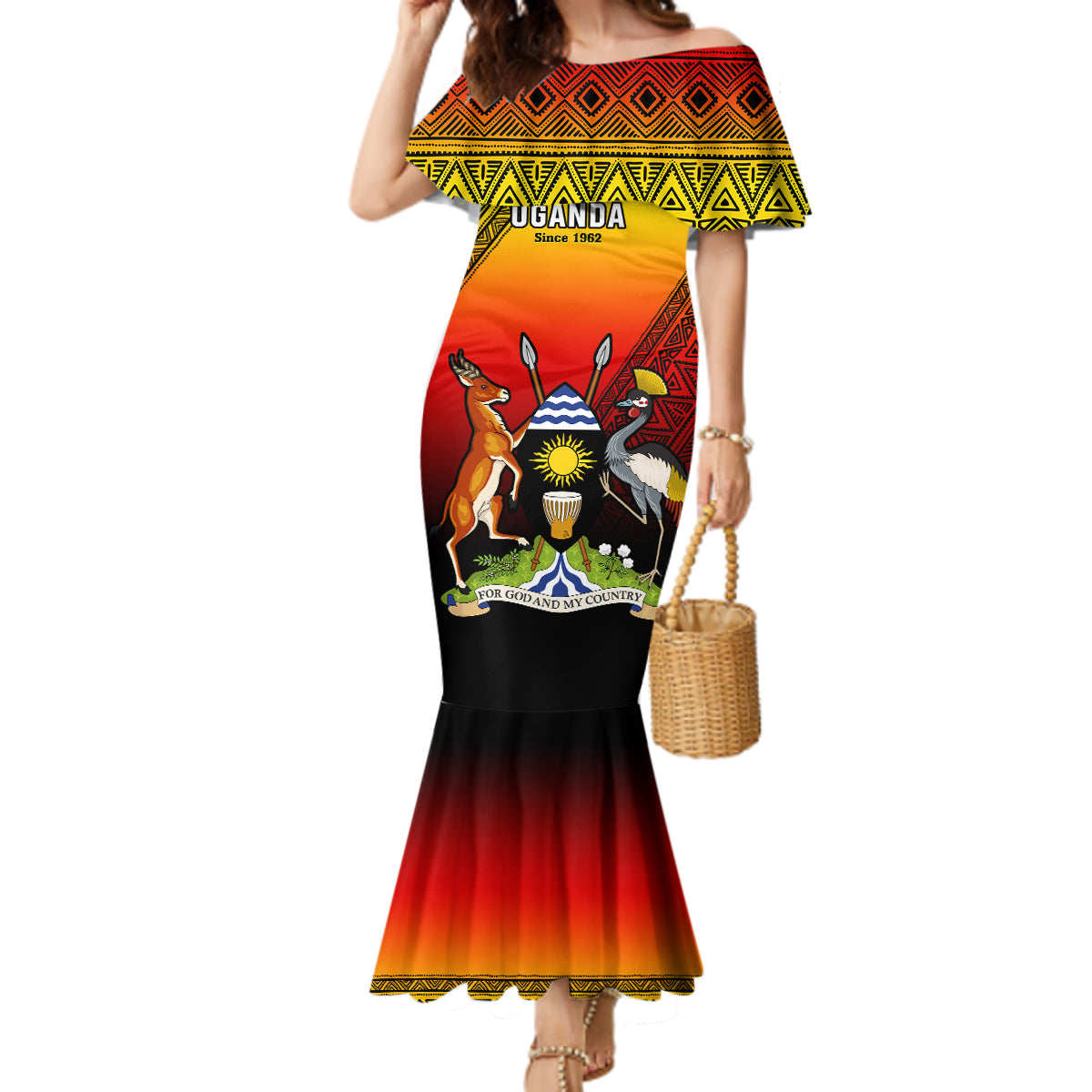 Uganda Independence Day Mermaid Dress Jamhuri ya Uganda Happy 61st Anniversary - Wonder Print Shop